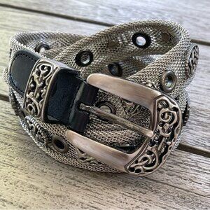 Unique Gunmetal Mesh & Metal Belt